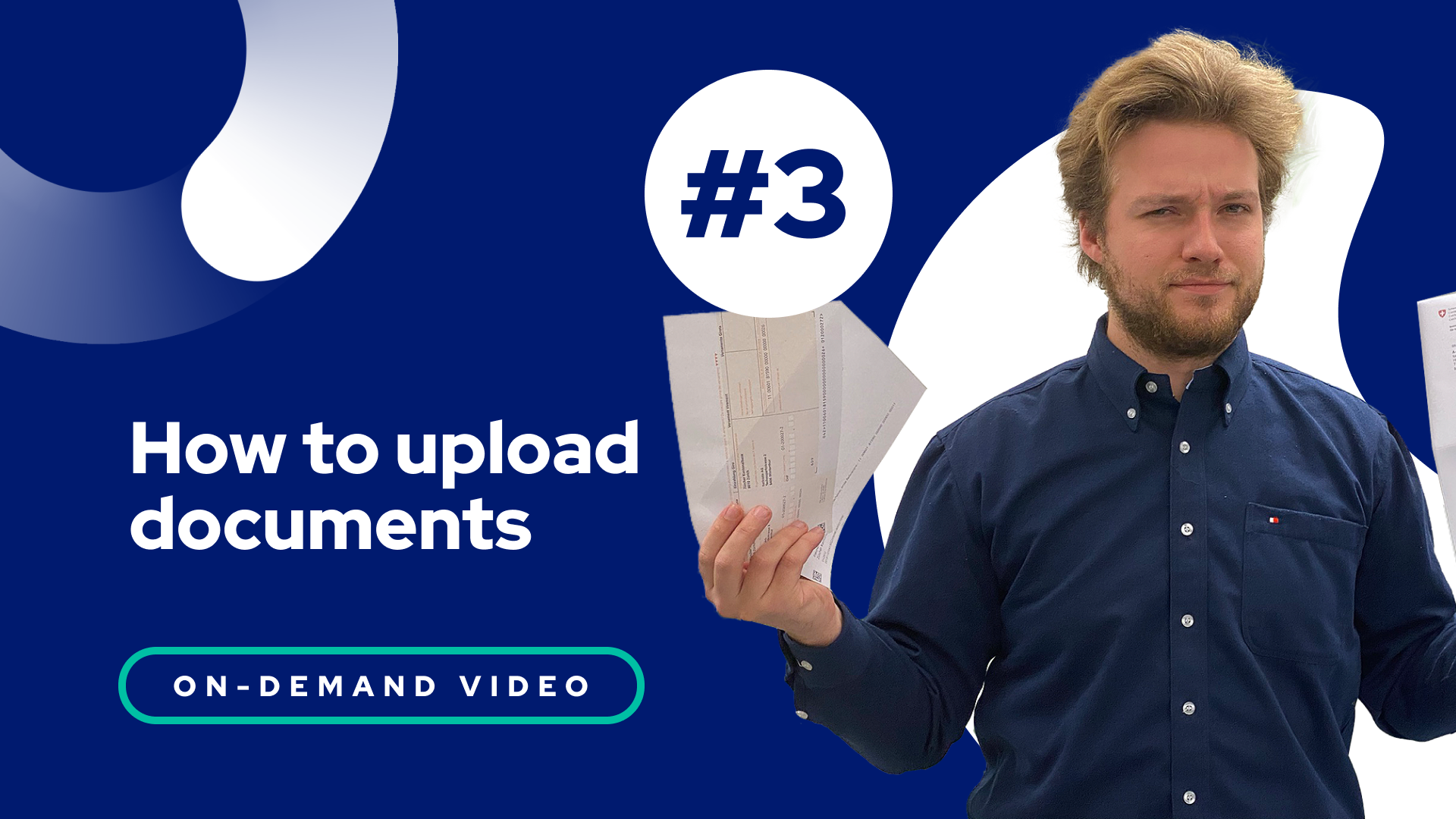 Max holds up document examples before showing you how to process them with Intelligent Document Processing